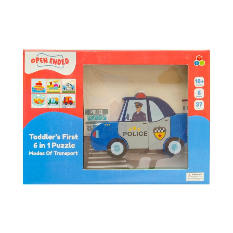 Open Ended Toddler’s First 6 In 1 Puzzle – Modes Of Transport Vehicle