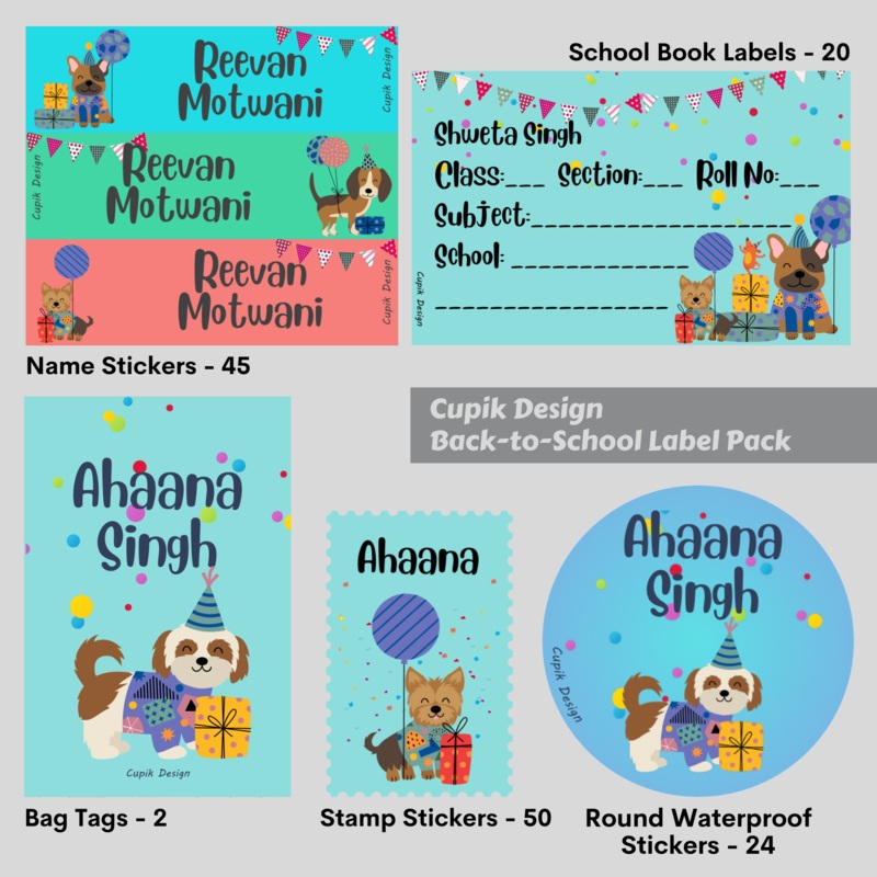 Pawty Time – Back to School Label Pack