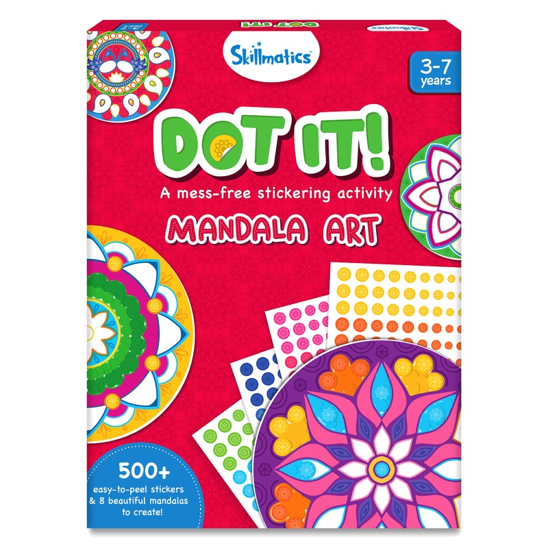 Skillmatics Art Activity – Dot It Mandala Art, No Mess Sticker Art for Kids, Craft Kits, DIY Activity, Gifts for Girls & Boys Ages 3, 4, 5, 6, 7, Travel Toys for Toddlers