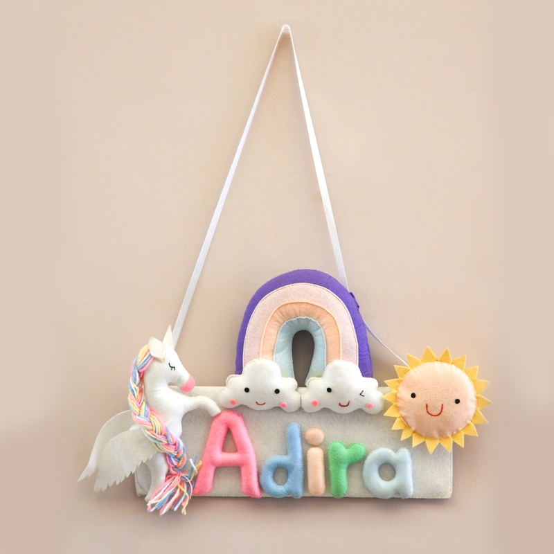 Junior Unicorn Dreams Personalised Name Plate