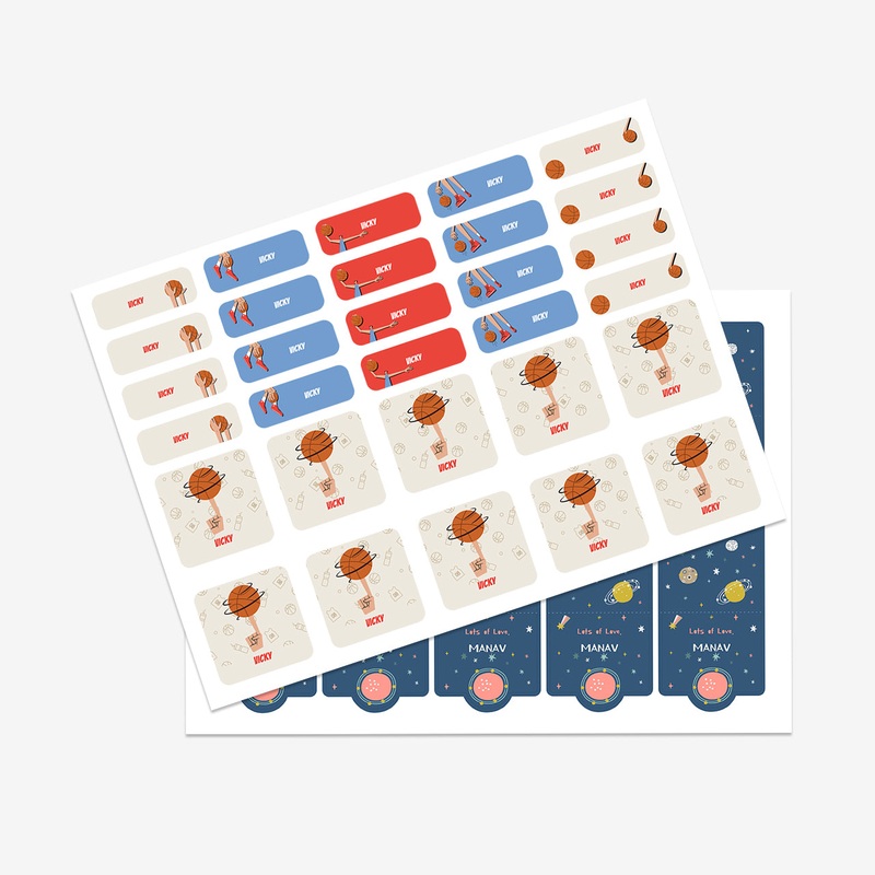 Name Labels / Gift Stickers – Basketball Fever, Boy