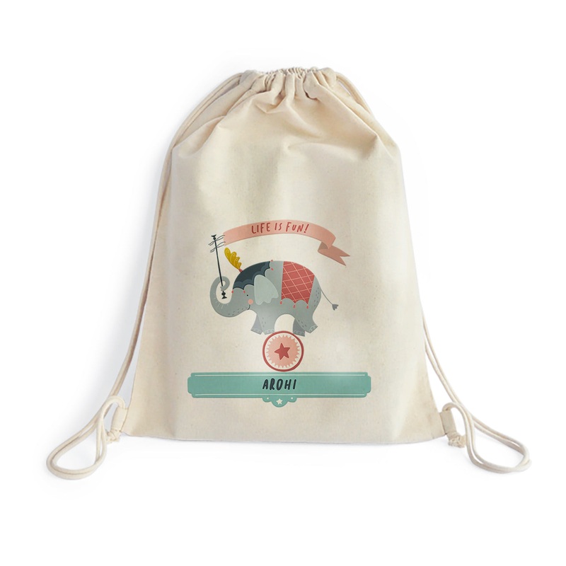Personalised Drawstring Bag – Animal Circus