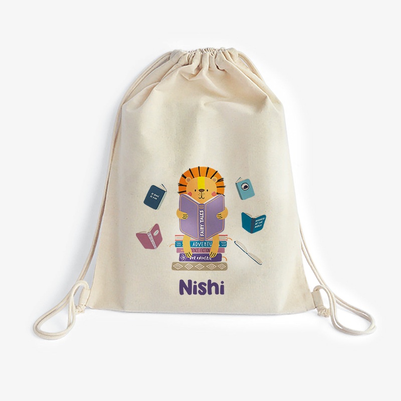 Personalised Drawstring Bag – Animal Library