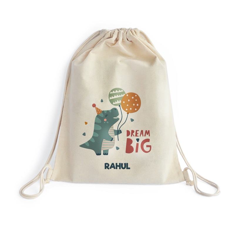 Personalised Drawstring Bag – Dino Party