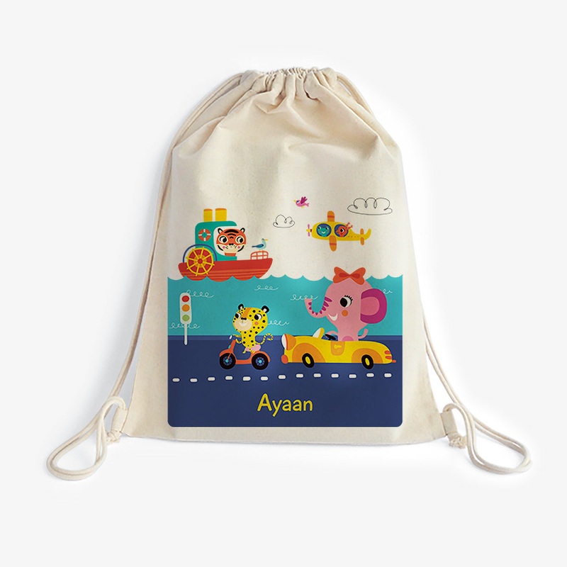 Personalised Drawstring Bag – Let’s Travel