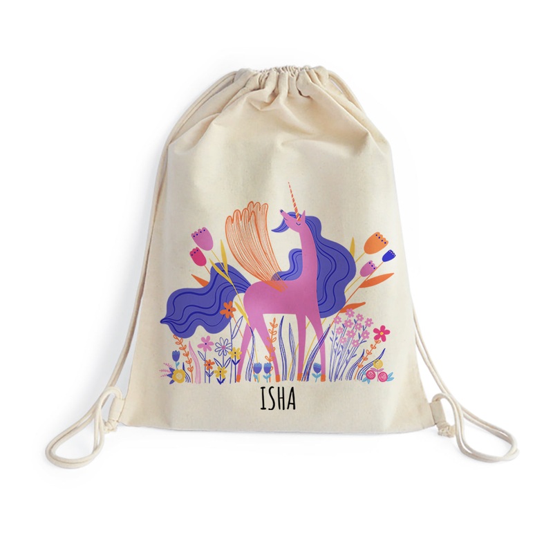 Personalised Drawstring Bag – Magical Unicorn