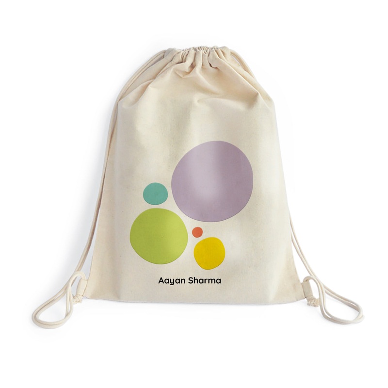 Personalised Drawstring Bag – Polka Dots
