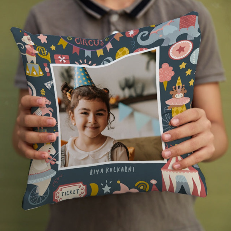 Personalised Photo Cushions – Animal Circus