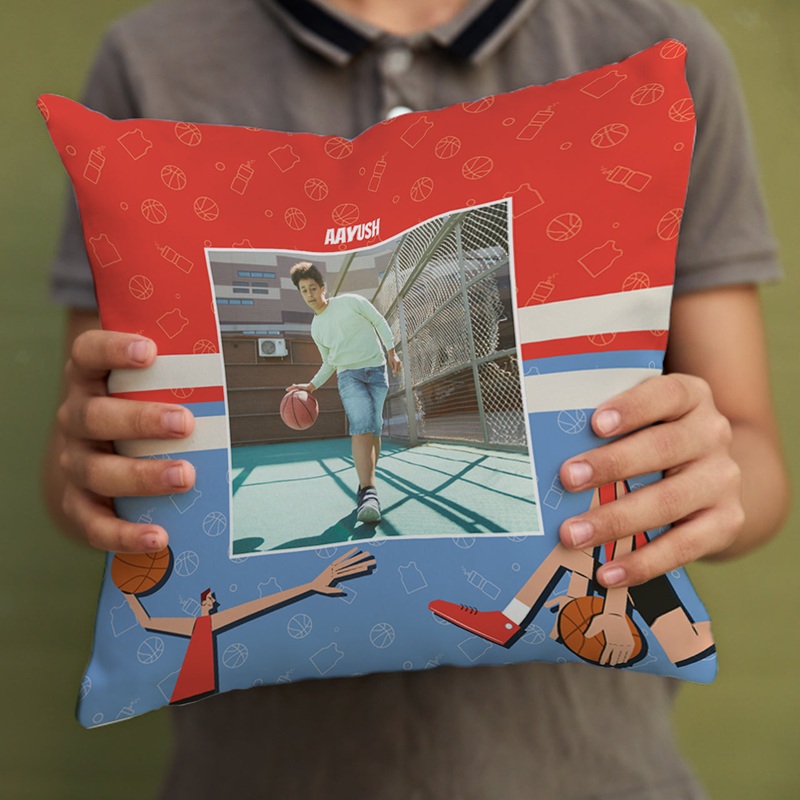 Personalised Photo Cushions – Basketball Fever, Boy