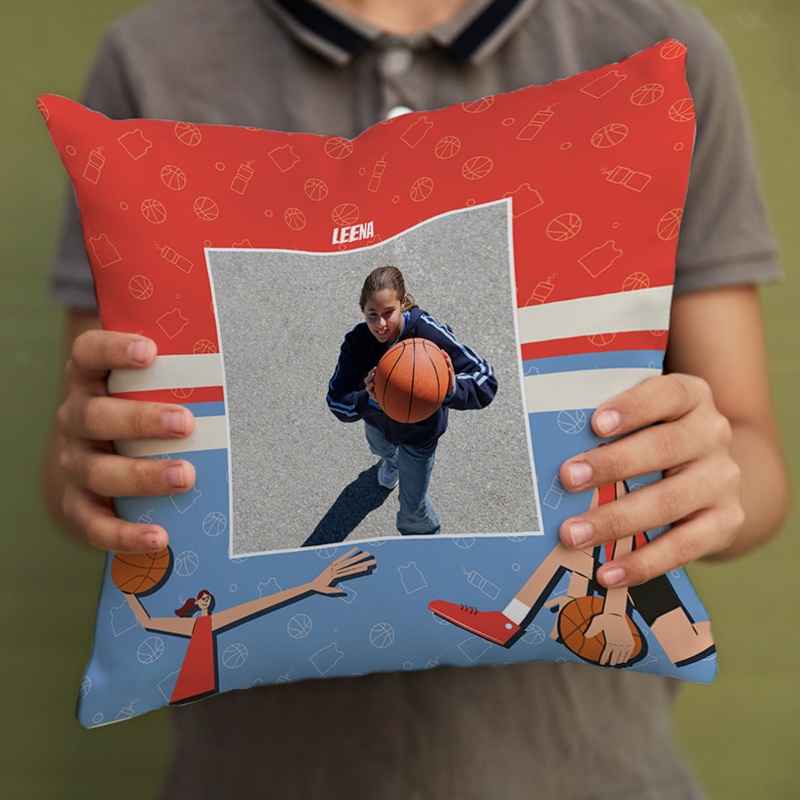 Personalised Photo Cushions – Basketball Fever, Girl
