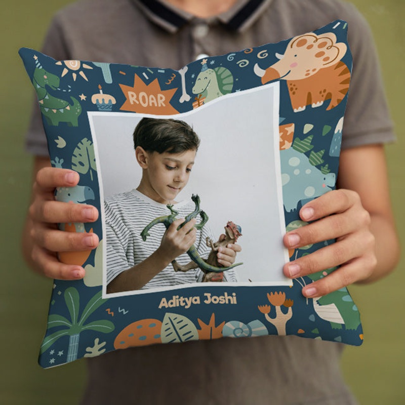 Personalised Photo Cushions – Dino Party