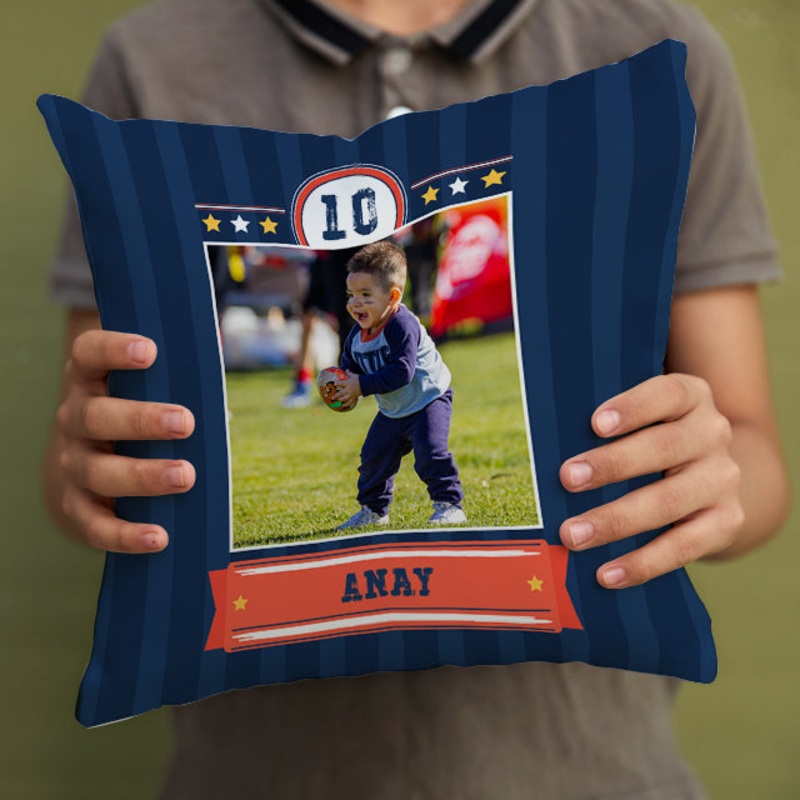 Personalised Photo Cushions – Jersey Number Detail