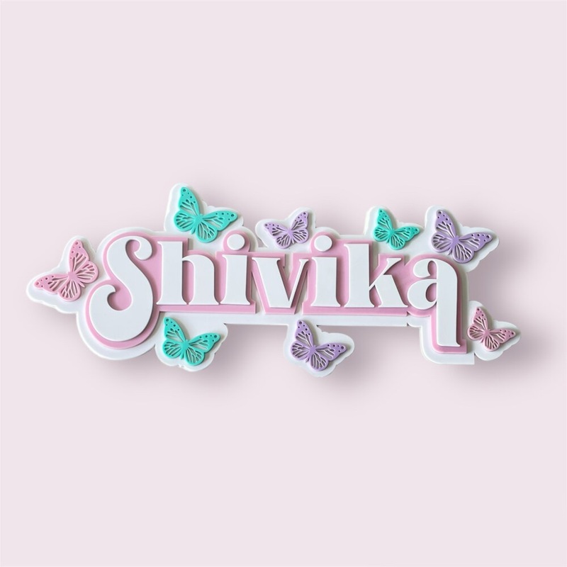 3 Layer  Name Plaque- Butterfly Magic