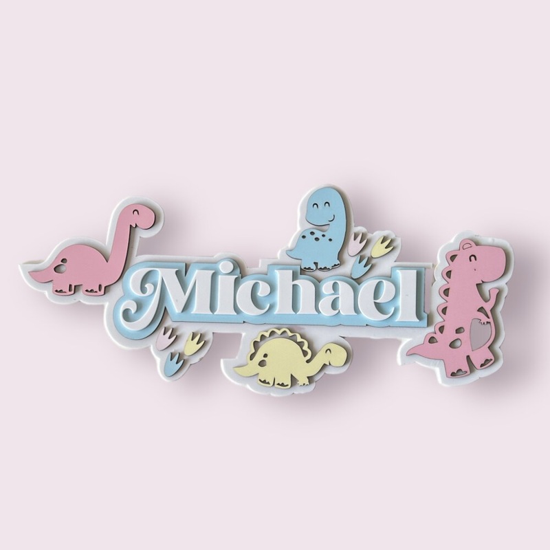 3 Layer  Name Plaque- Dino Domain