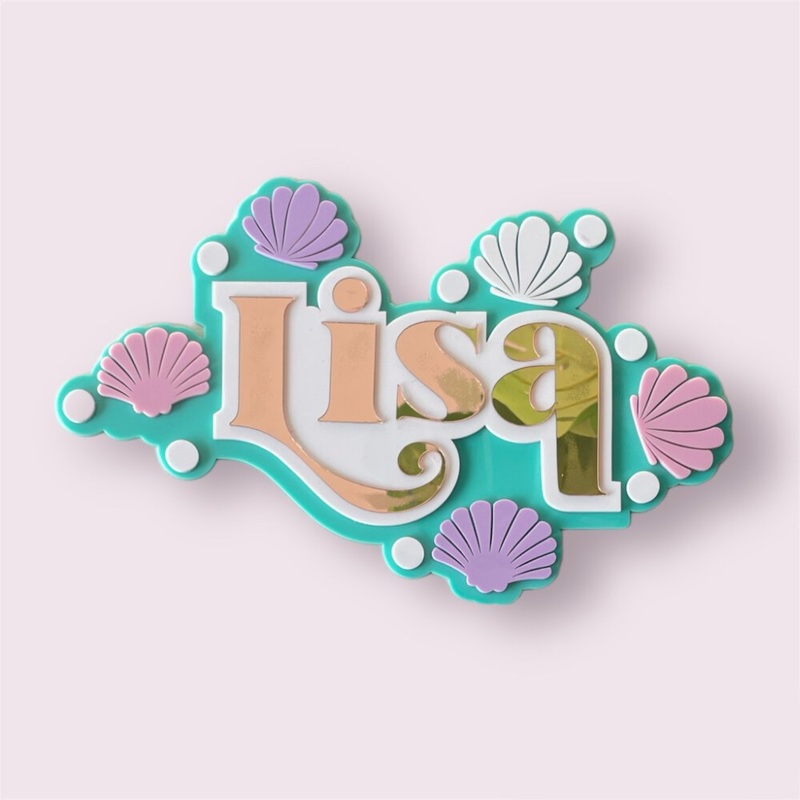 3 Layer  Name Plaque- Seashell Smiles
