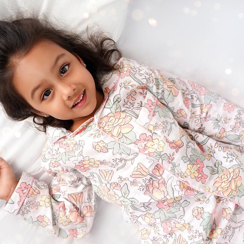 Bamboo Muslin Night Suit – Flora