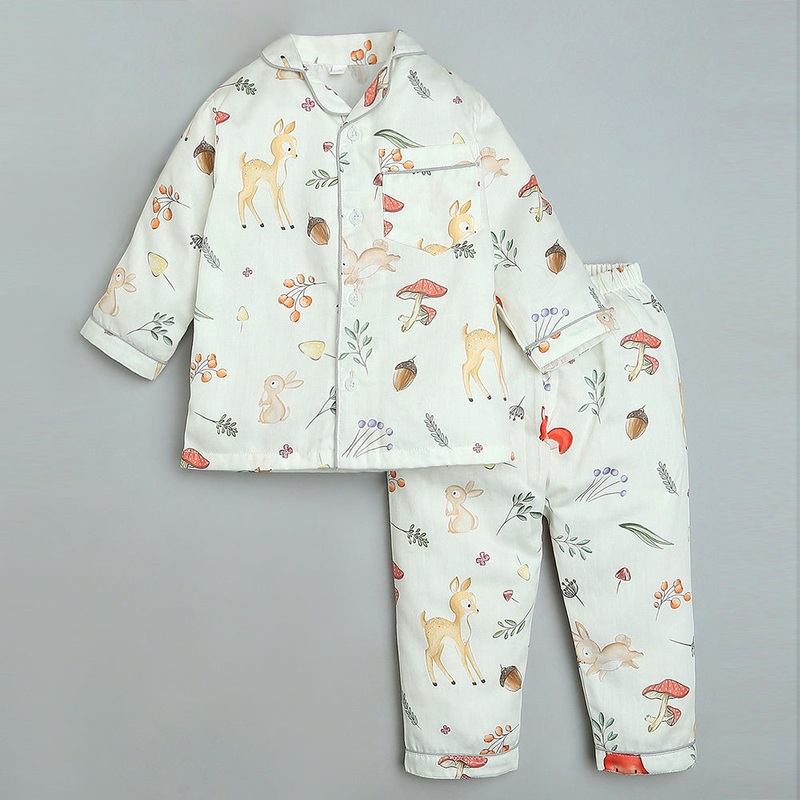 Organic Cotton Night Suit – Woodland