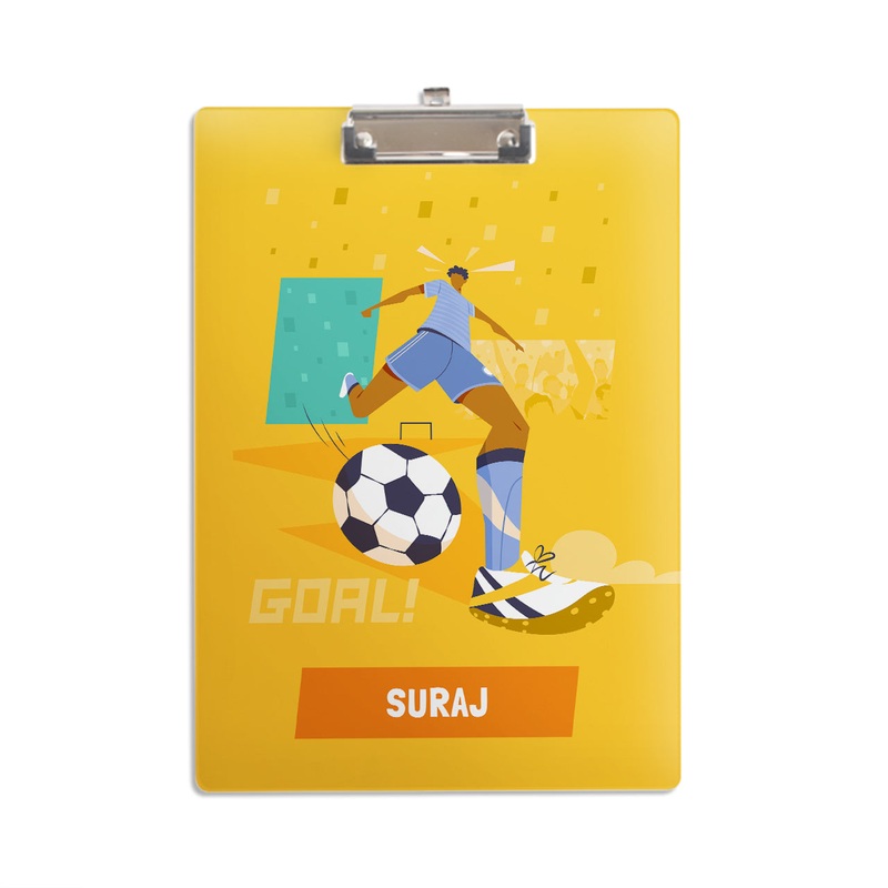 Personalised Clipboard – Football Goals, Boy