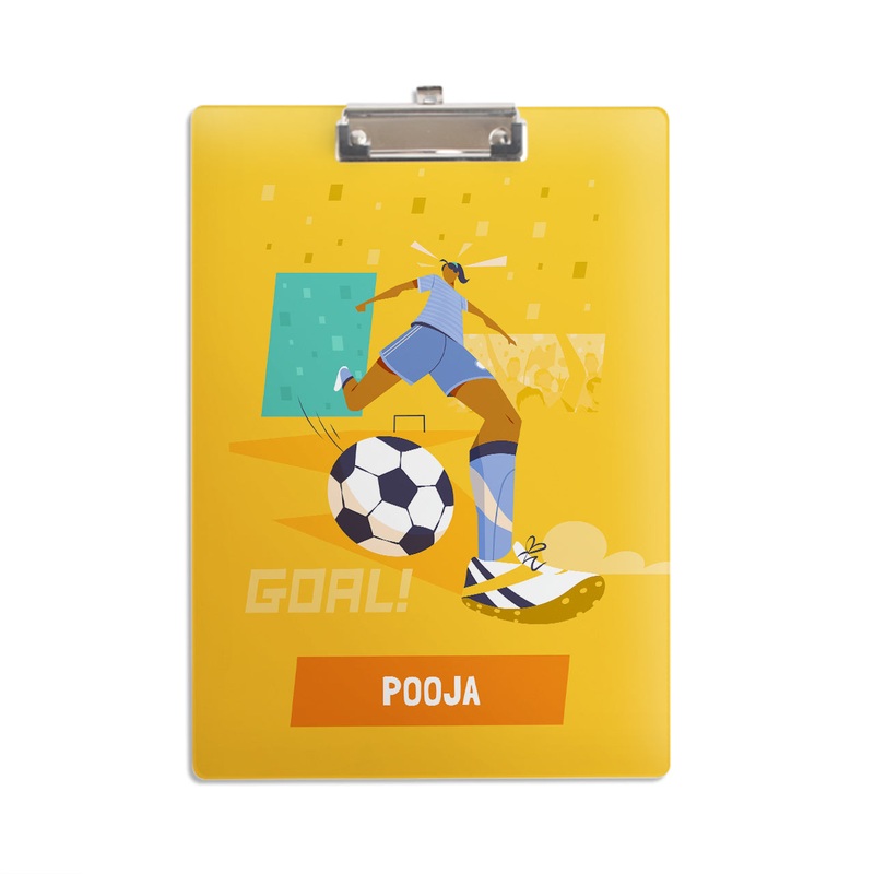 Personalised Clipboard – Football Goals, Girl