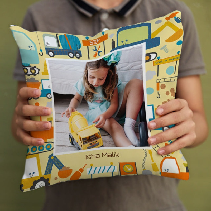 Personalised Photo Cushions – Let’s Build, Construction