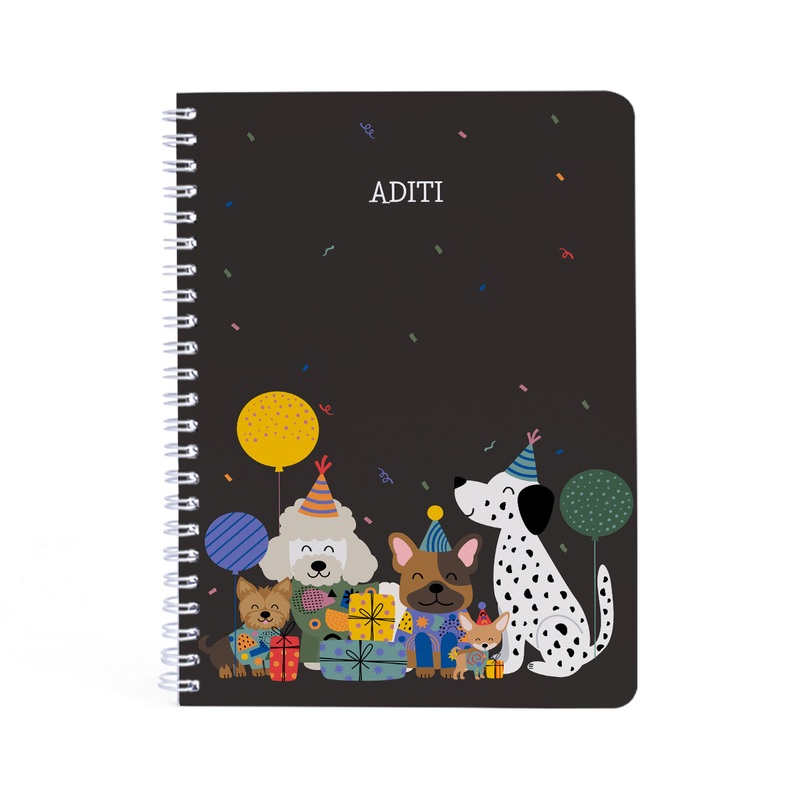 Personalised Spiral Notebook – Paw Party
