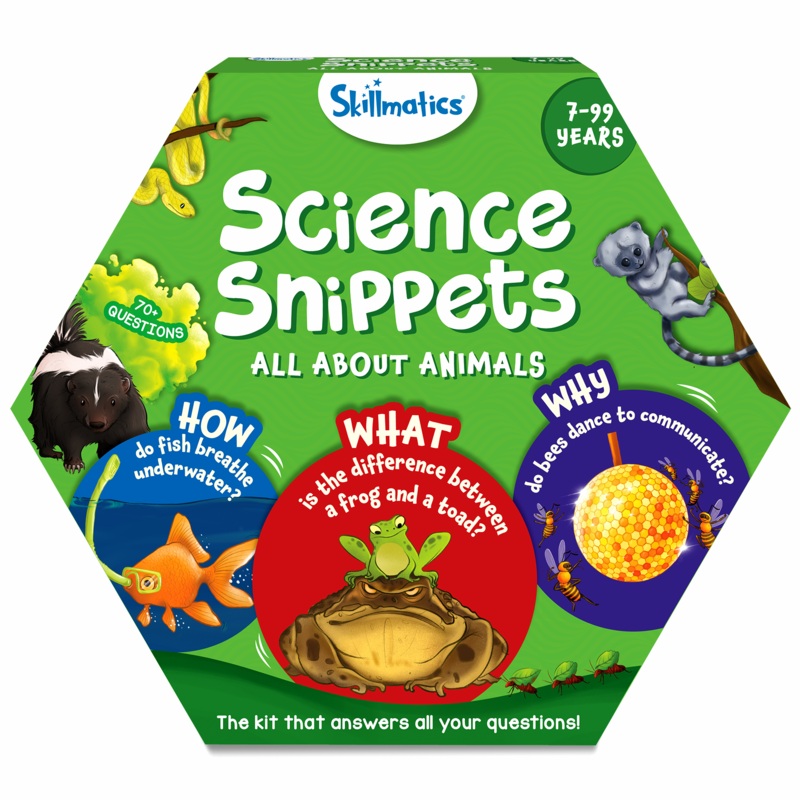 Skillmatics Science Snippets Animals Kit – STEM Learning Resource & Educational Toys for Boys & Girls, 70+ Double-Sided Interactive Cards, Gifts for Ages 7, 8, 9 & Up