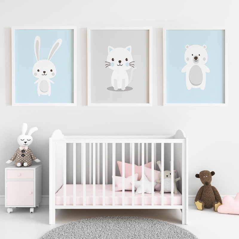 Baby Animal Frames Set – Blue