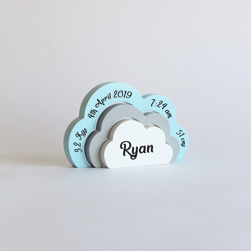 Birth Statistics Clouds, Blue