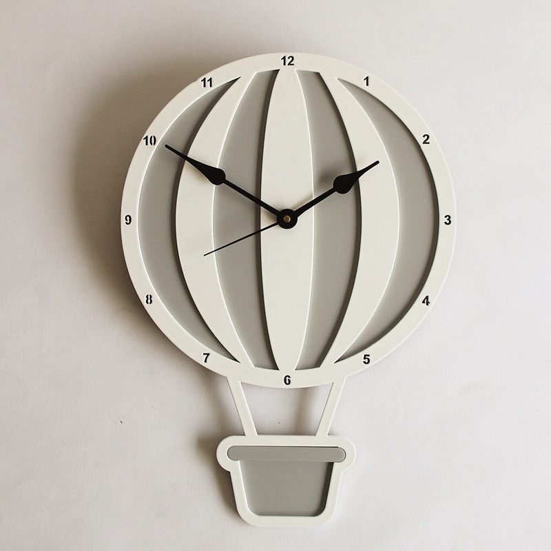 Hot Air Balloon Clock – Grey