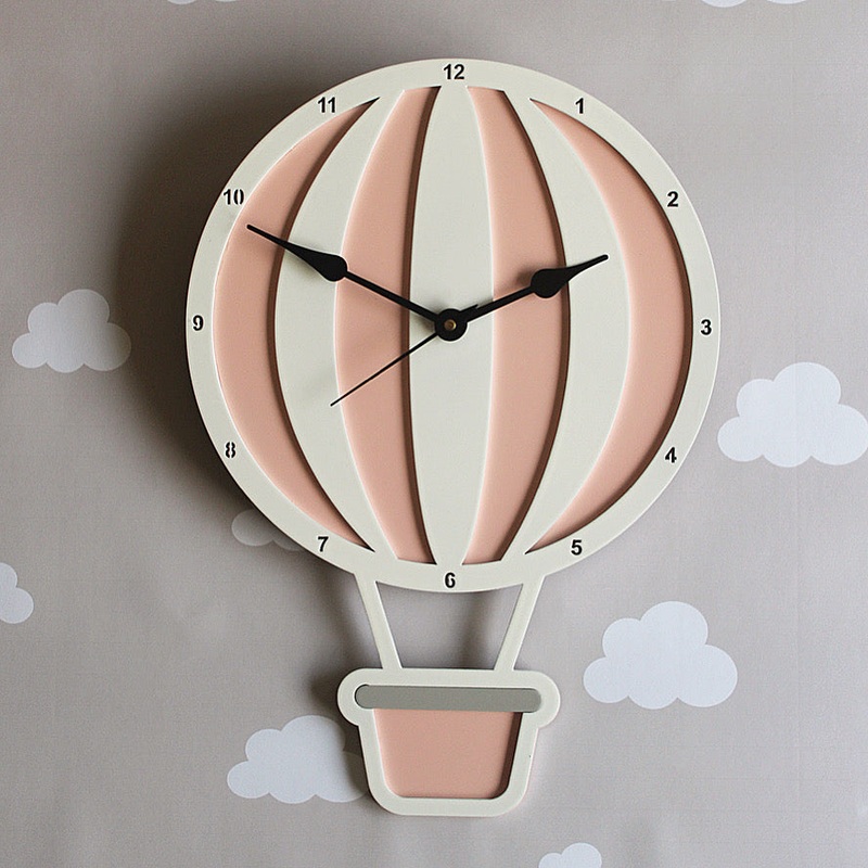 Hot Air Balloon Clock – Pink