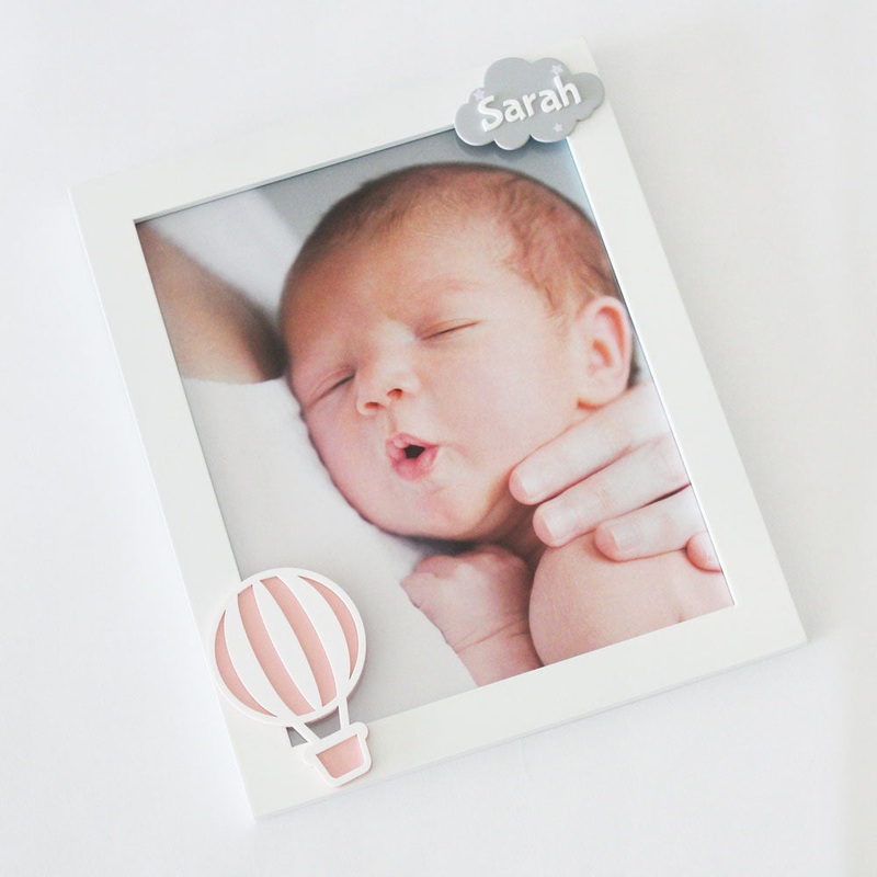Hot Air Balloon Theme Personalized Name Frame – Pink