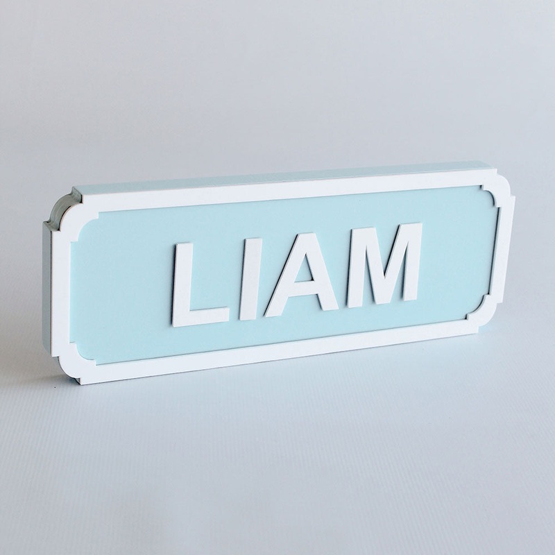 Name Plaque – Contemporary, Blue