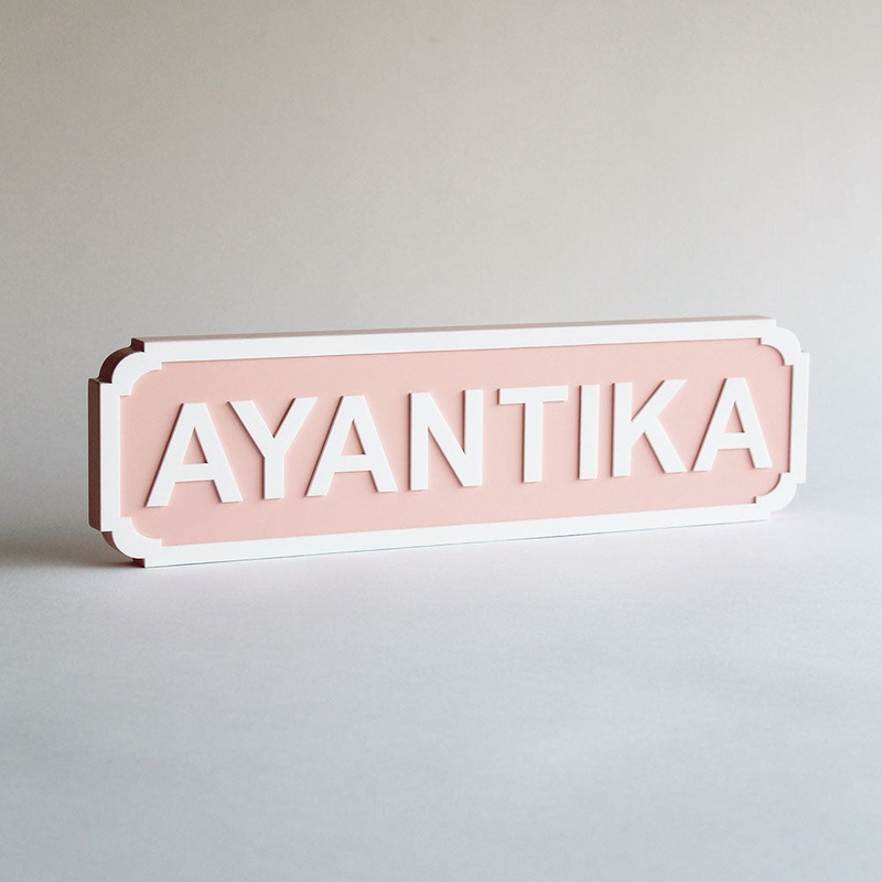 Name Plaque – Contemporary, Pink