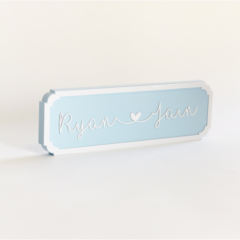 Name Plaque – Cursive, Blue