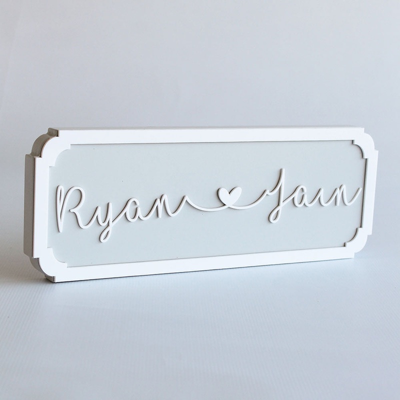 Name Plaque – Cursive, Grey