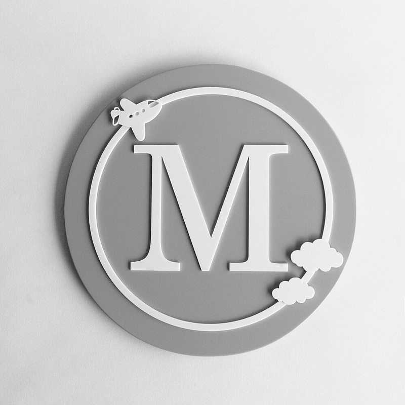 Name Sign Block Initial – Cloud Theme
