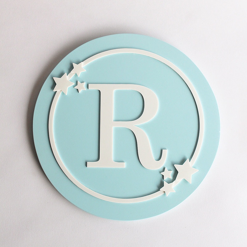 Name Sign Block Initial – Star Theme