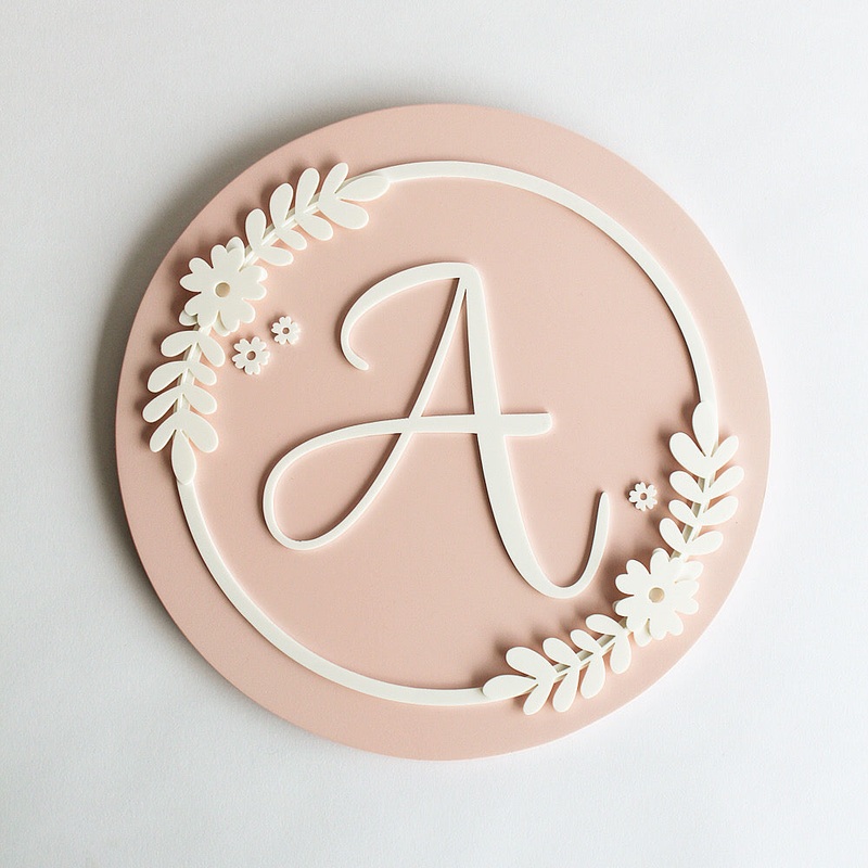 Name Sign Cursive Initial – Flower Theme