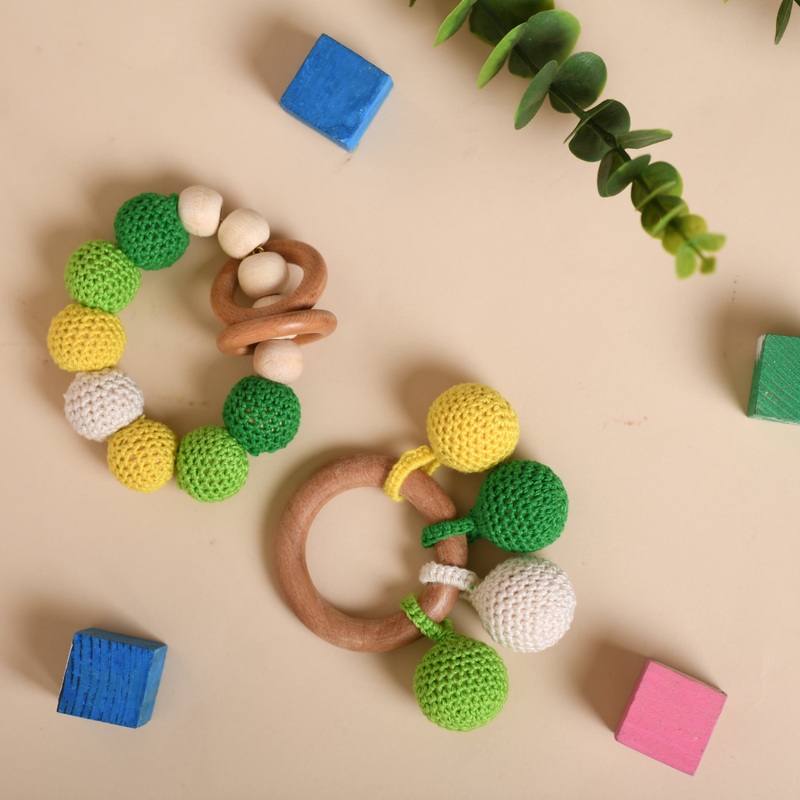Neem Wood Bead Teether And Rattle