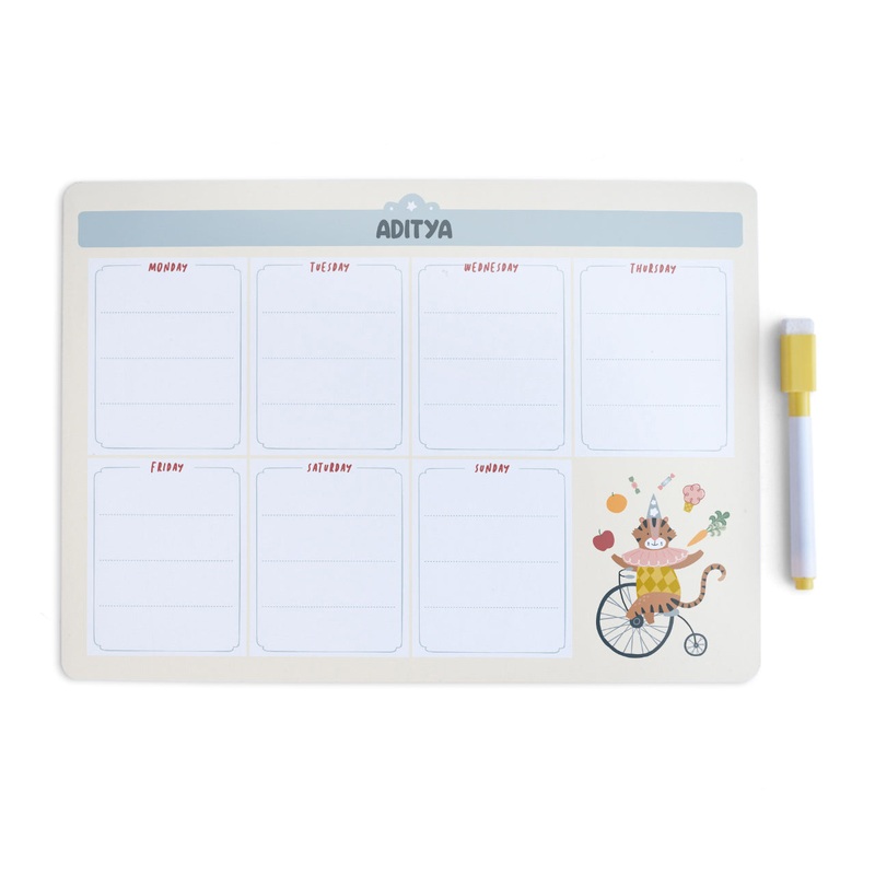 Personalised Meal / Weekly Planner – Animal Circus