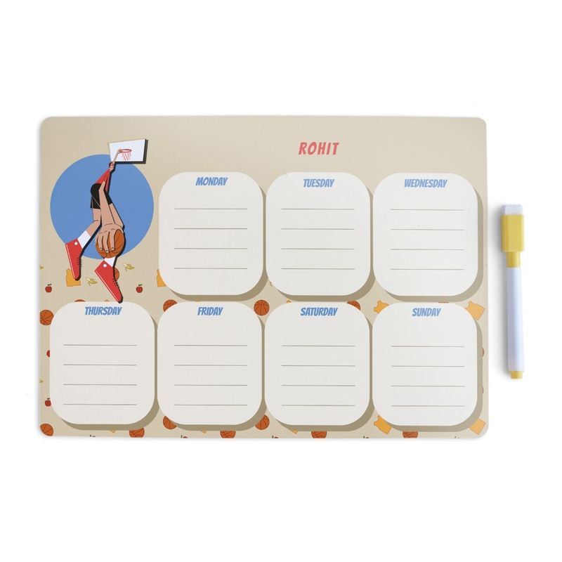 Personalised Meal / Weekly Planner – Basketball Fever, Boy
