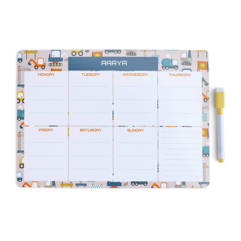 Personalised Meal / Weekly Planner – Construction Site