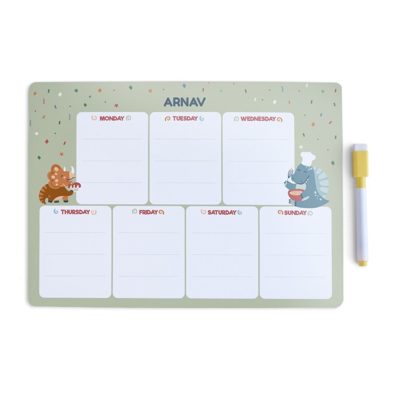 Personalised Meal / Weekly Planner – Dino Party