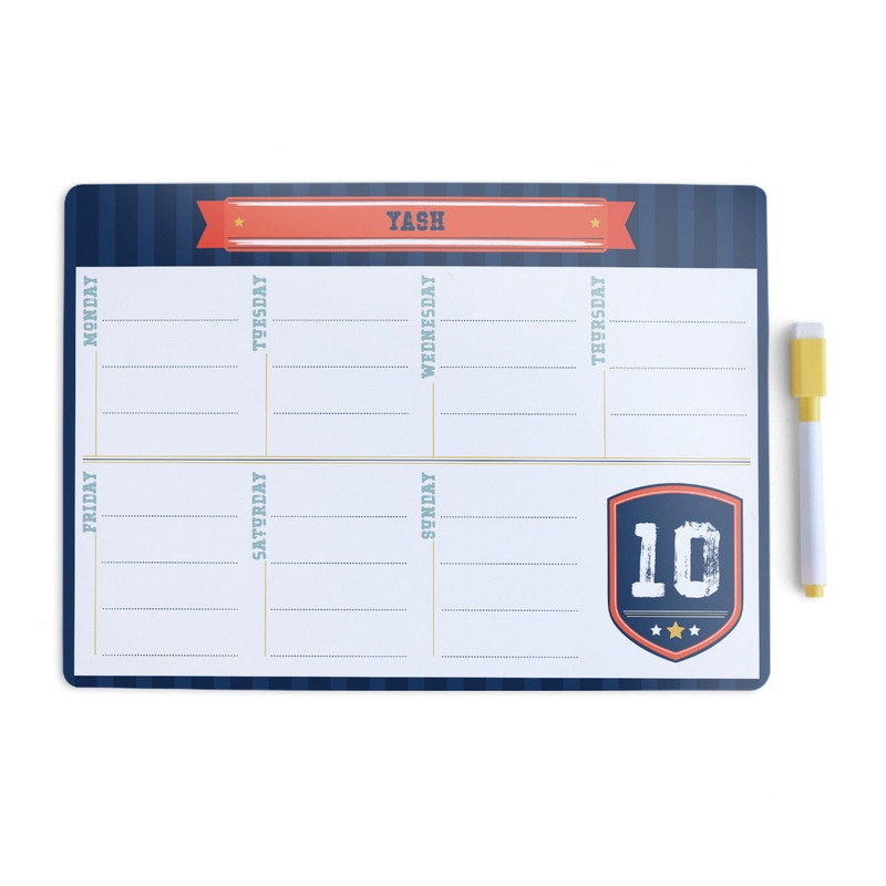 Personalised Meal / Weekly Planner – Jersey Number