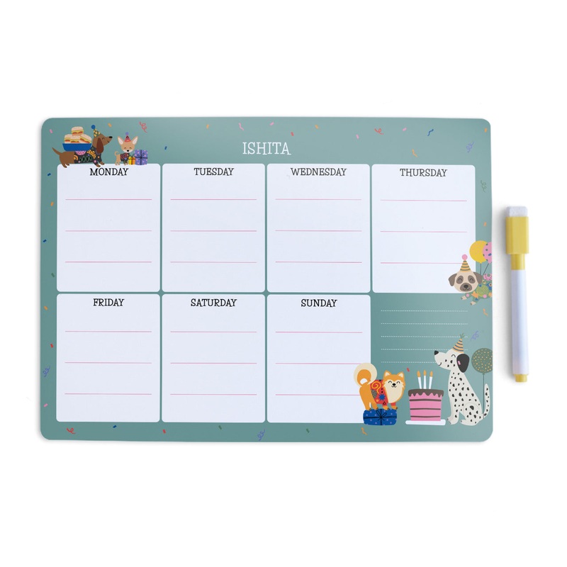 Personalised Meal / Weekly Planner – Paw Party