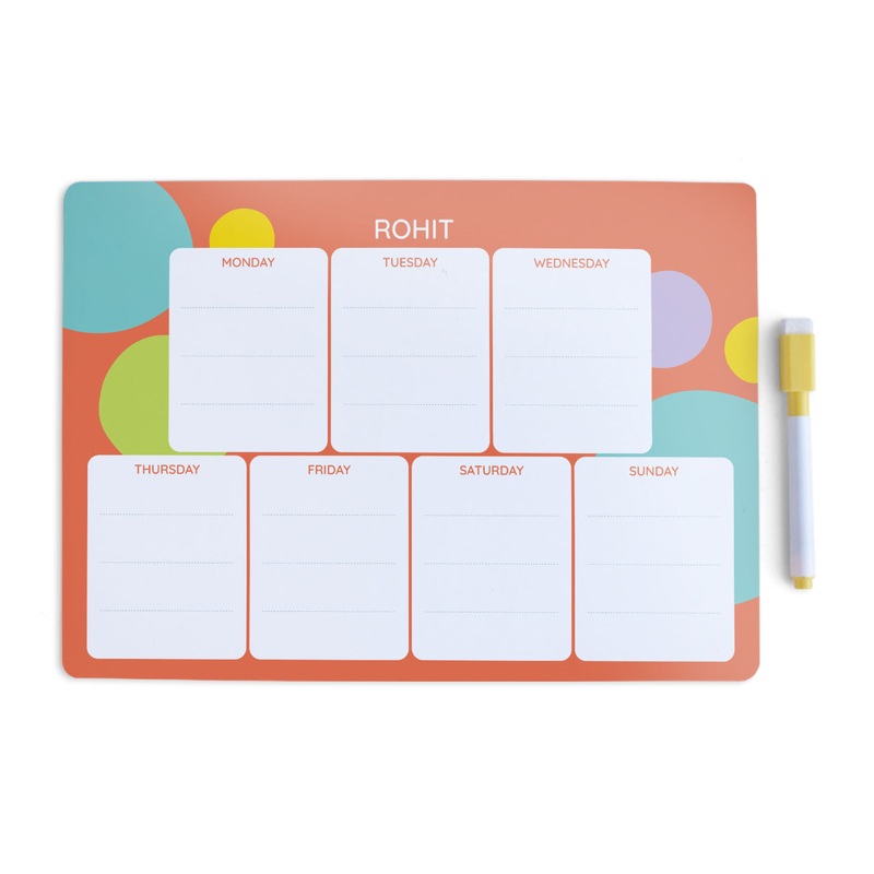 Personalised Meal / Weekly Planner – Polka Dots