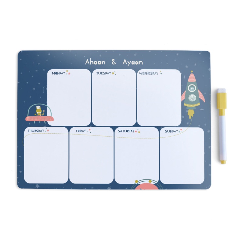 Personalised Meal / Weekly Planner – Space Explorer