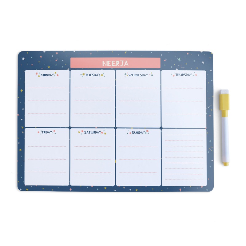 Personalised Meal / Weekly Planner – Twinkling Stars