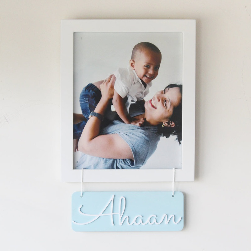 Personalised Name Frame, Blue (Photo Optional)