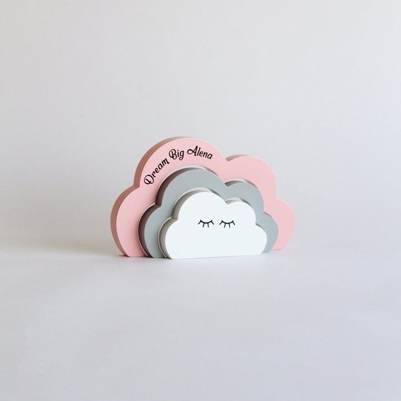 Personalised Sleepy Clouds, Pink